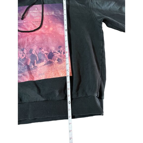 BTS WORLD TOUR LOVE YOURSELF in Seoul OFFICIAL Large Hoodie Black Big Hit Unisex - Picture 6 of 9